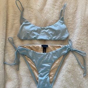 LA Hearts Baby Blue Shiny Bikini